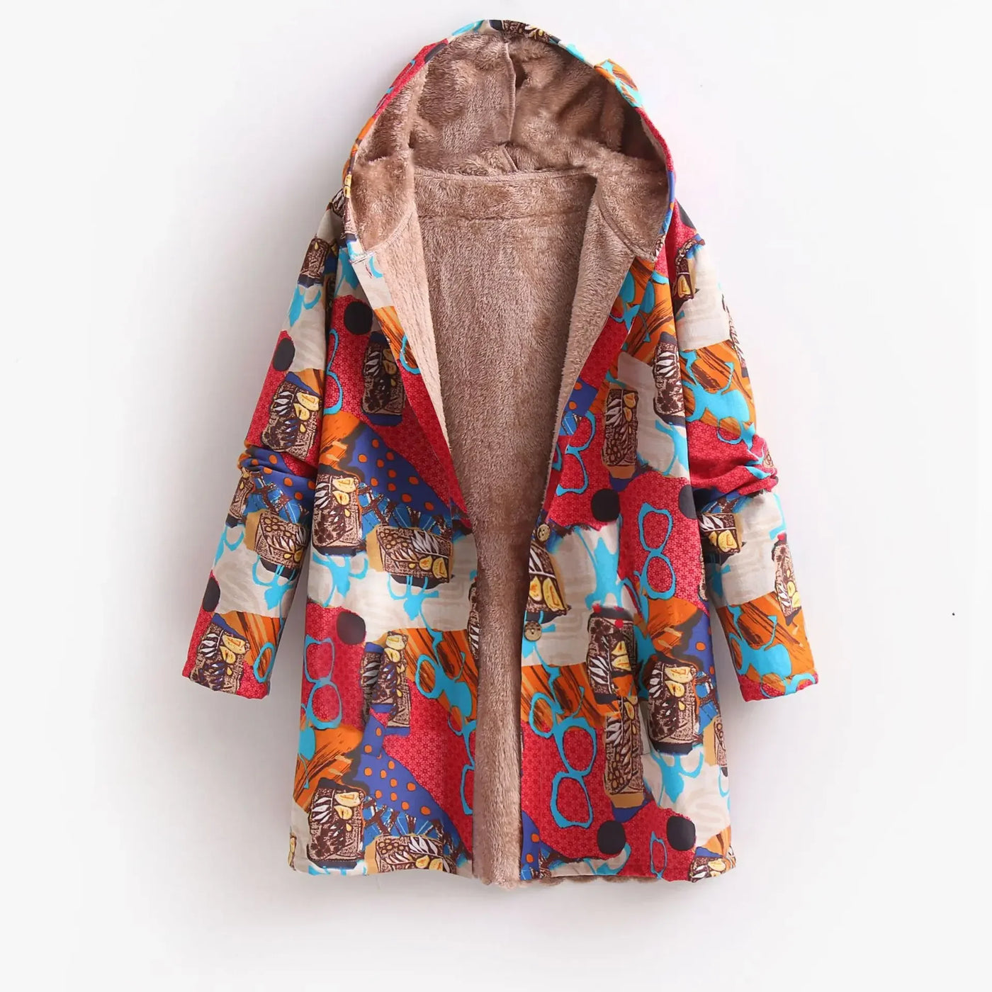 Bedruckte Fleece Jacke für Damen | Mit Kapuze
