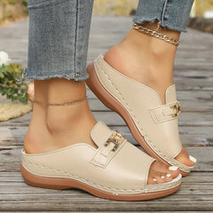 Nivelle™-Sandale im Mule-Design mit Eleganten Metallakzenten in Khaki