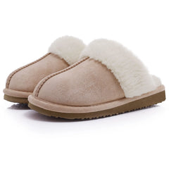 Damen Schal Hausschuhe in Beige