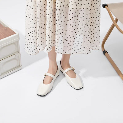 Klassische Mary Jane Dirndl Schuhe | Quadratische Zehenpartie