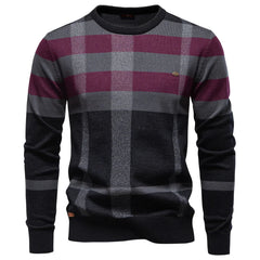 Rosenfeld | Strickpullover für Herren mit Rautendesign in Rot
