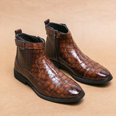 Baron | Lederstiefel mit Schnalle in Braun