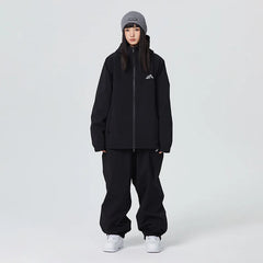 Unisex Stilvoll Skianzug | Zweiteiliges Set in Schwarz