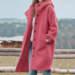 Freya | Eleganter Dicker Wintermantel in Rosa