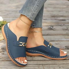 Nivelle™-Sandale im Mule-Design mit Eleganten Metallakzenten in Blau