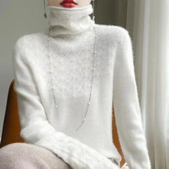 Warmer Rollkragenpullover für Frauen in Weiß