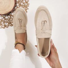 Kendy - Loafer aus Segeltuch - Knoten und Charme Detail in Khaki
