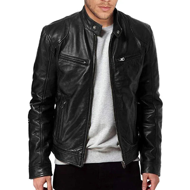 Herren Stilvolle Premium Bikerjacke | Lässig