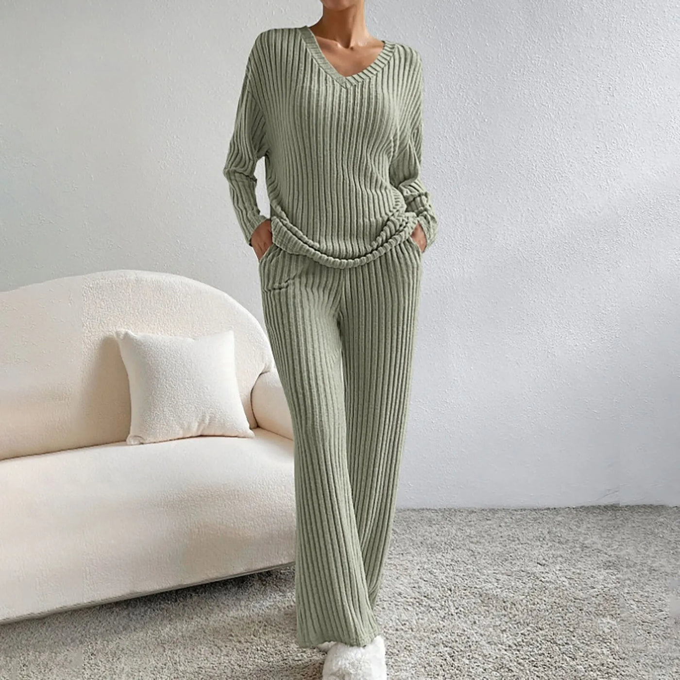 Anneliese®️ | Set aus bequemen Rippstrickteilen