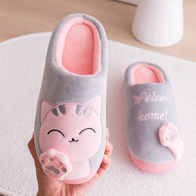 Damen Hausschuhe mit Katzen-Design | Weich und Warme