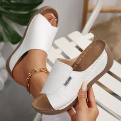 Selene | Orthopädische Keilabsatzsandalen™ in Weiß (Fast ausverkauft!)