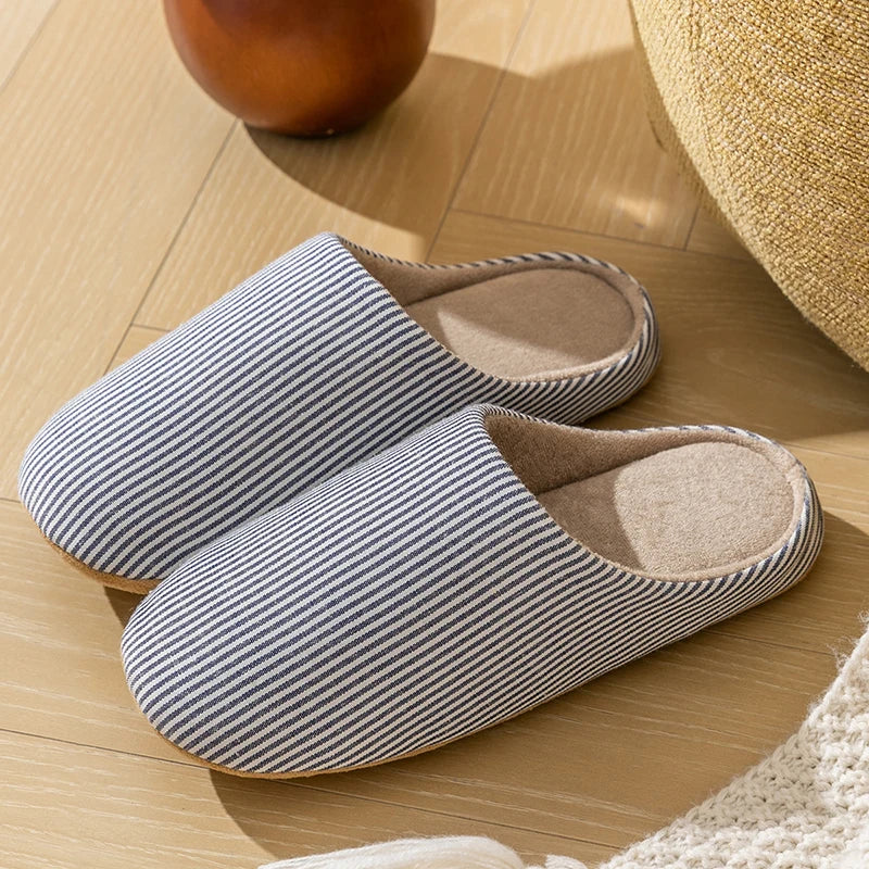 Unisex Gestreifte Drinnen Hausschuhe | Bequem