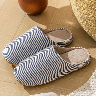 Unisex Gestreifte Drinnen Hausschuhe | Bequem