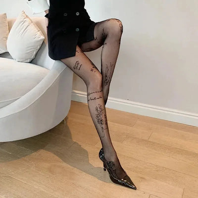 Modische Damen Strumpfhose | mit Grafischem Muster