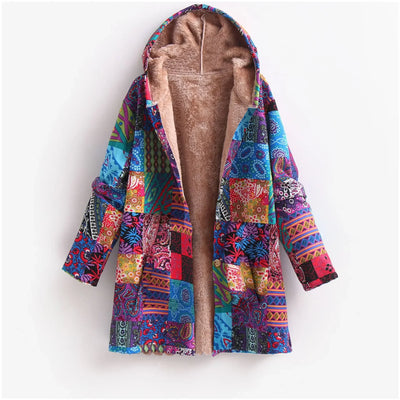 Bedruckte Fleece Jacke für Damen | Mit Kapuze