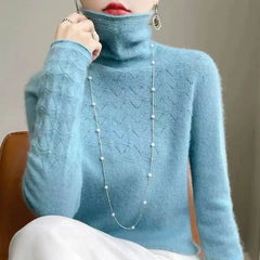 Warmer Rollkragenpullover für Frauen in Hellblau