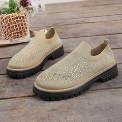 Urbaner Glanz™ Slip-On Sneaker mit Profilplateau in Beige