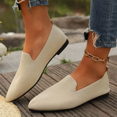 Ballettschuhe aus Stretch-Strick für Frauen in Beige