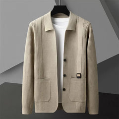 Nolan™ Strickjacke aus Strukturiertem Strick mit Hochwertiger Verarbeitung / Lässige Eleganz für Kühlere Tage! in Khaki