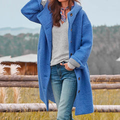 Freya | Eleganter Dicker Wintermantel in Blau