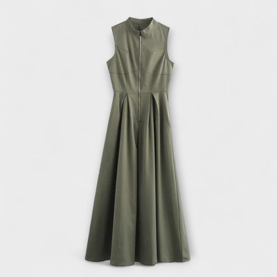 Ärmelloses Plissiertes Midikleid im Bodycon-Stil