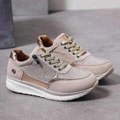 Imogen - Orthopädische Sneaker mit Reißverschluss in Beige