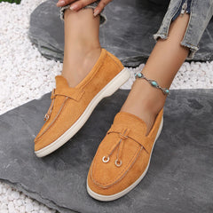 Kendy - Loafer aus Segeltuch - Knoten und Charme Detail in Orange