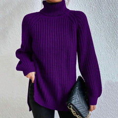 Juniper - Eleganter weicher Rollkragenpullover in Lila