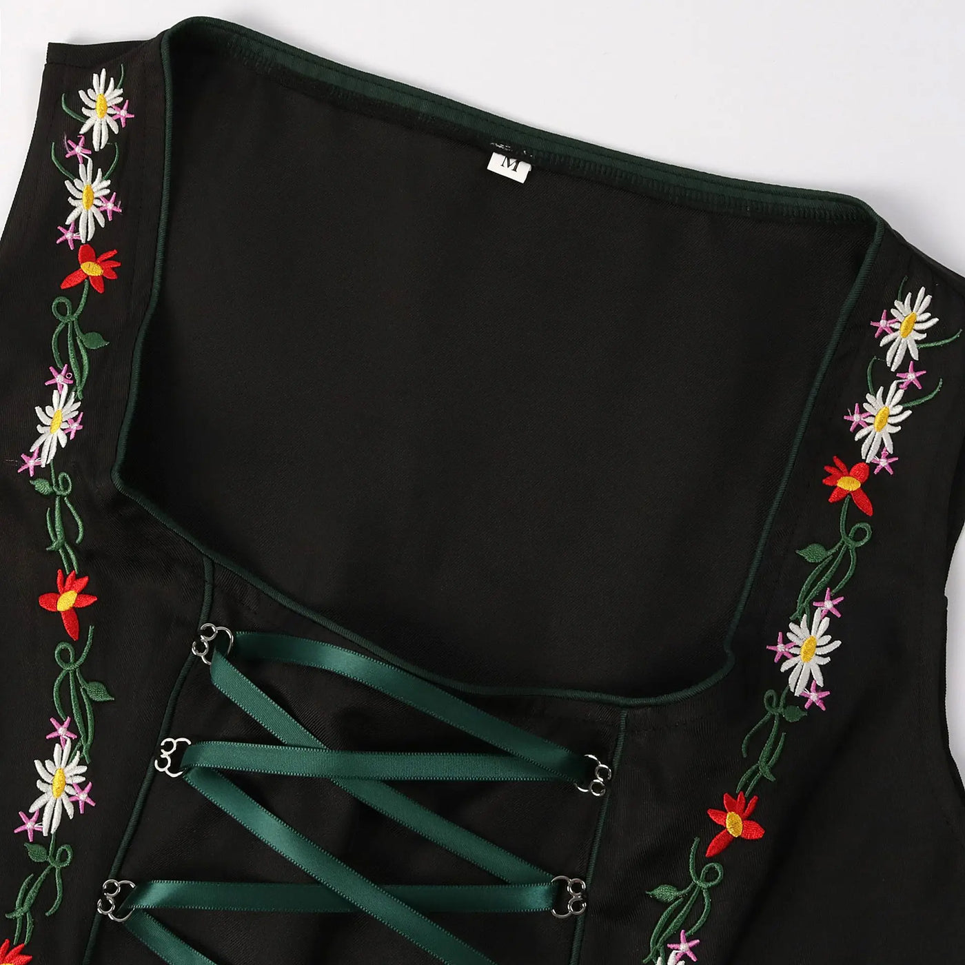 Damen Traditionell Grün und Schwarz Oktoberfest Dirndl Kleid