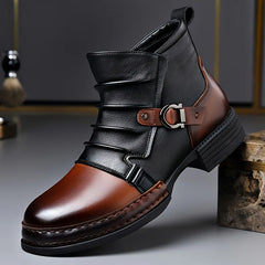Dallas™ Premium-Lederstiefelette mit verstellbarer Seitenschnalle in Braun