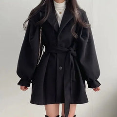 Damen Trenchcoat mit Gürtel | Elegante in Schwarz