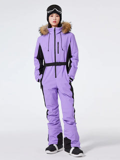 Einteiliger Skianzug für Damen | Wintersportbekleidung in Lila