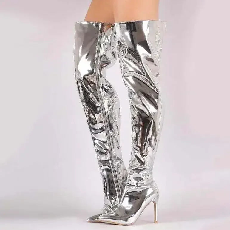 Damen Stilvoll Overknee-Stiefel | Mit Reißverschluss