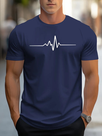 Herren Slim Fit Kurzarm T-Shirt | Herzschlag Print
