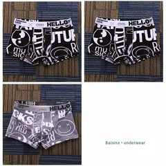 3Stück Bequeme bedruckte Herrenunterwäsche Boxershorts in 3pcsQ