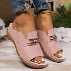 Nivelle™-Sandale im Mule-Design mit Eleganten Metallakzenten in Pink