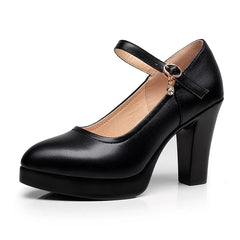 Cordelia - Plateau-Pumps - Lederabsätze in Schwarz