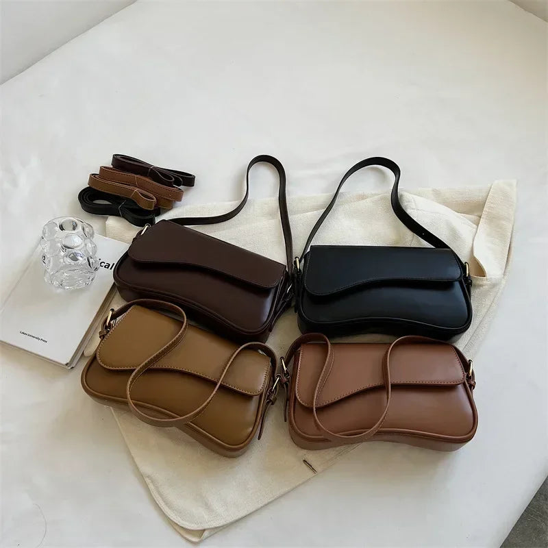 Juneesa - Flap Umhängetasche - Vintage Leder Mode