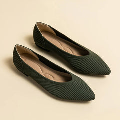 Damen Casual Elastische Weiche Strick Flache Schuhe in Grün