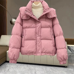 Simonne - Winterjacke - Stil mit Kapuze in Rosa