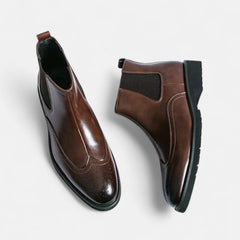 Leon | Stilvolle Chelsea-Stiefel aus Kunstleder in Braun