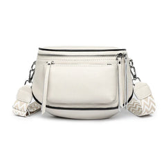 Elsie | Raffinierte PU Lederaxeltasche in Beige