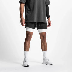 StaminaPro - Komfort-Trainingshose - Shorts in Schwarz - weißes Futter