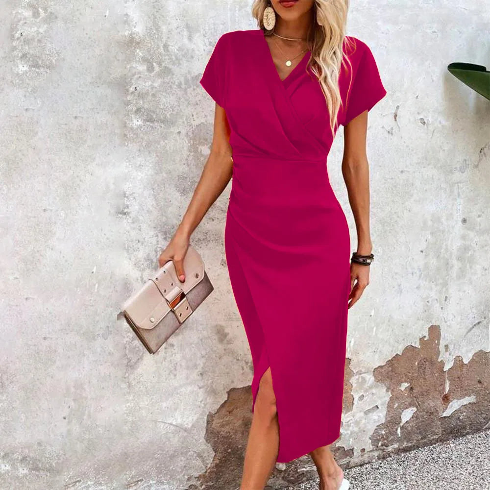 Vada - Lässiges kurzes Minikleid mit V-Ausschnitt für Damen