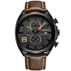 Wasserdichte Militär-Chronographen-Sportuhr in Braun Schwarz
