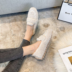 Dagny - Plüschpantoffeln Schuhe in Beige