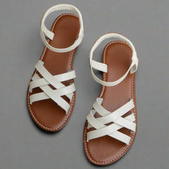 Mette | Handgefertigte bequeme Sandalen aus Premium-Material in Weiß