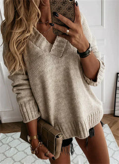 Jacinth - Strickpullover - V-Ausschnitt in Beige