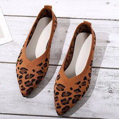 Spitze Zehe Mesh Mokassins Flats Schuhe in Braun