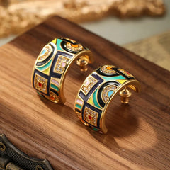 Micara - Art Deco - Ohrringe in Gold
